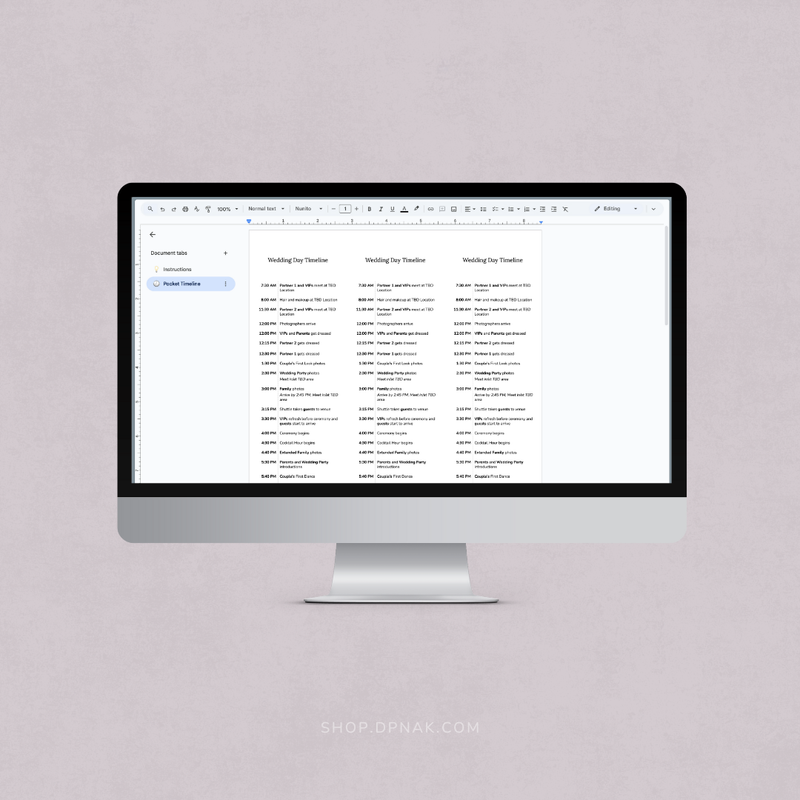 Pocket Timeline Template (Printable Google Doc + Digital Add-On)